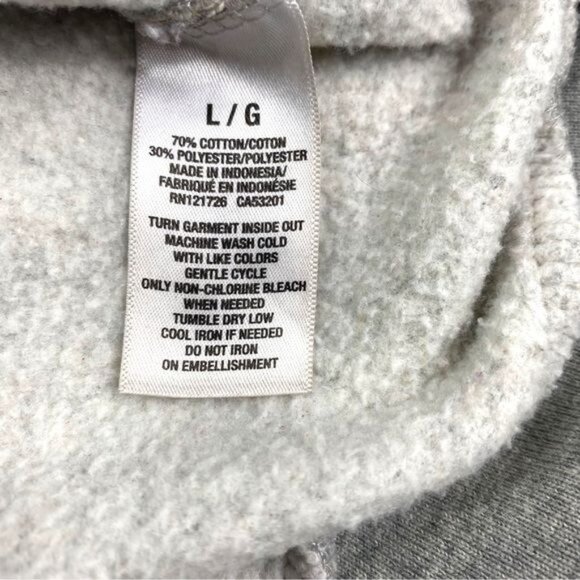 Aeropostale 87 NY Gray Hoodie Sweatshirt Large Cotton/Polyester Blend - Picture 5 of 8